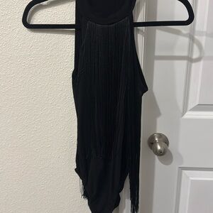 Women’s halter fringe bodysuit